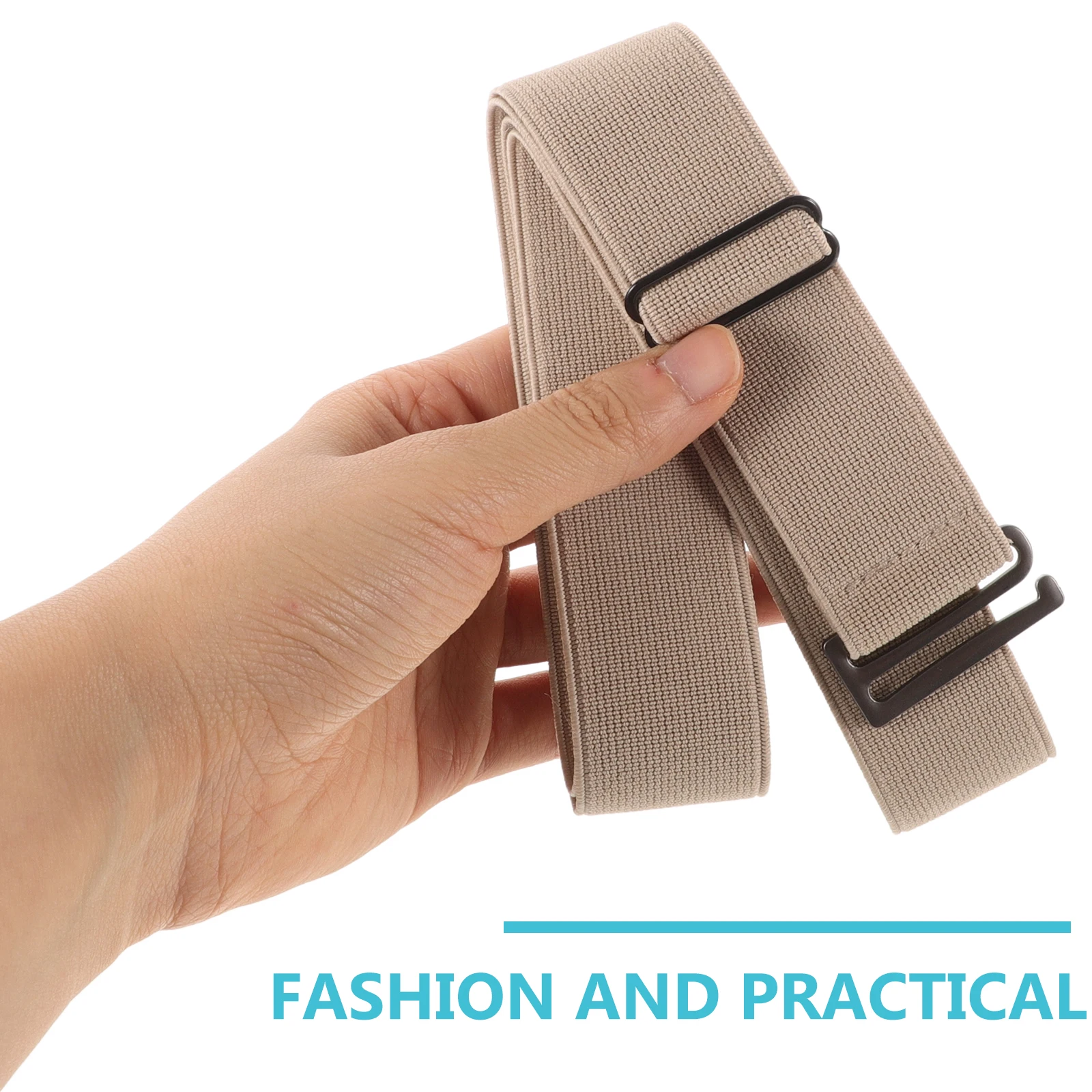

Elastic Waist Belt Women Men Stretchy Belt High Waist Khaki Pu Pants Skirt Belly Chains Durable Elastic Design