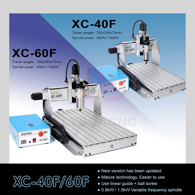 

XC-40F XC-60F Desktop Router Engraving Machine USB Port Metal Wood Milling Drilling Machine 3 Axis 4 Axis Woodworker