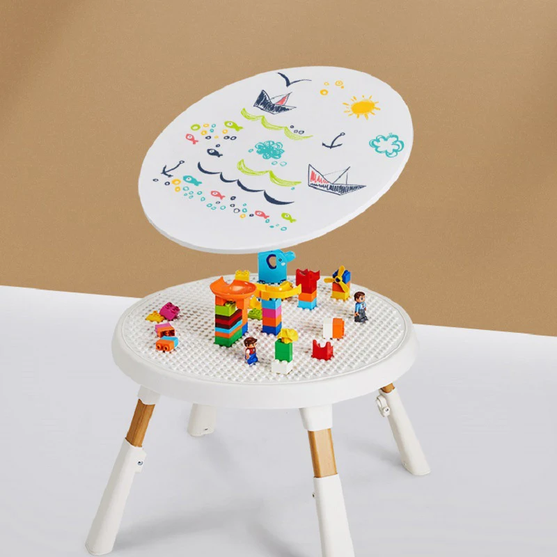 Plastic adjustable removable safety non-slip multi-functional baby dining chair table