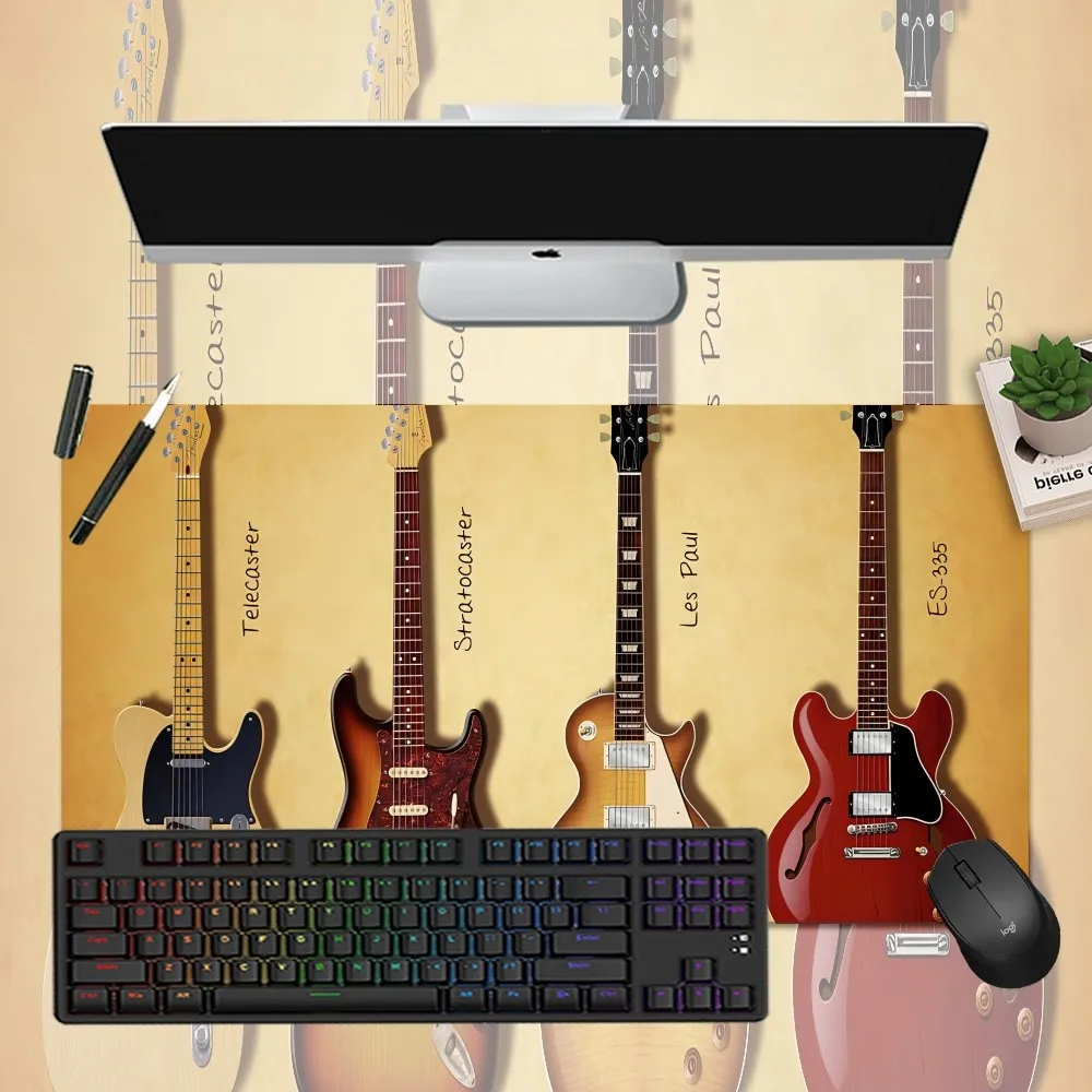 Colorful Music Guitar Melody Girl Pad Gamer Play Mats Mousepad Size For Large Edge Locking Game Keyboard Pad