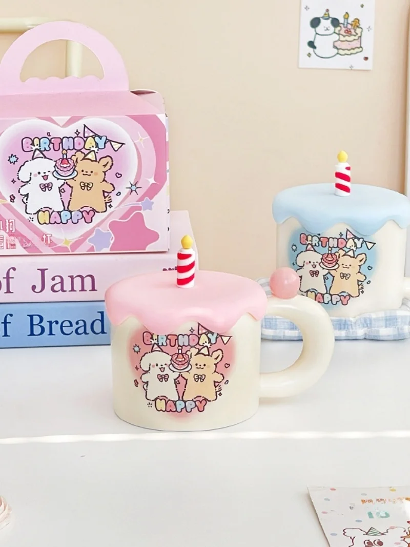 

Кружки для кофе с крышками для пар, подарки на день рождения, высокая эстетическая ценность, для дома и офиса, с мультяшным дизайном