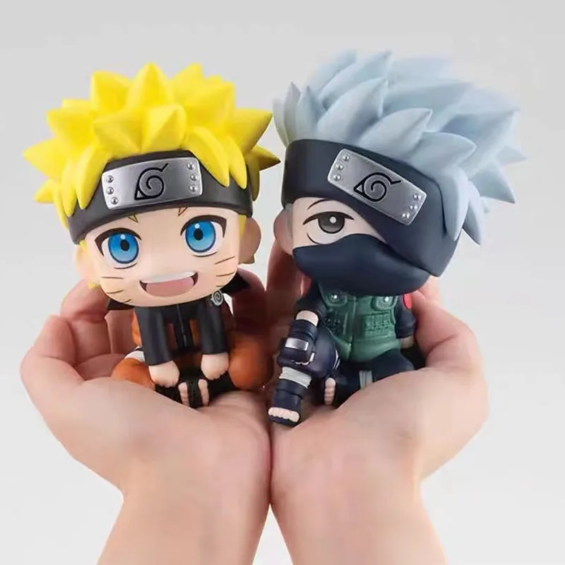 

8cm Anime Sitting Naruto Kakasi Sasuke Animation PVC Plastic Model Collection For Fans Japan Figure Toys Christmas Gifts