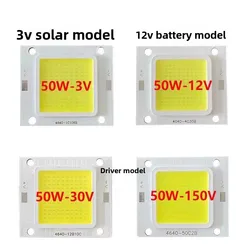 LED COB 50W Solar 3.2V 3.7V 5V 12V 1C108B  4C30B Lamp Beads Super Bright Battery Battery Solar Wick Power Bank Accessories