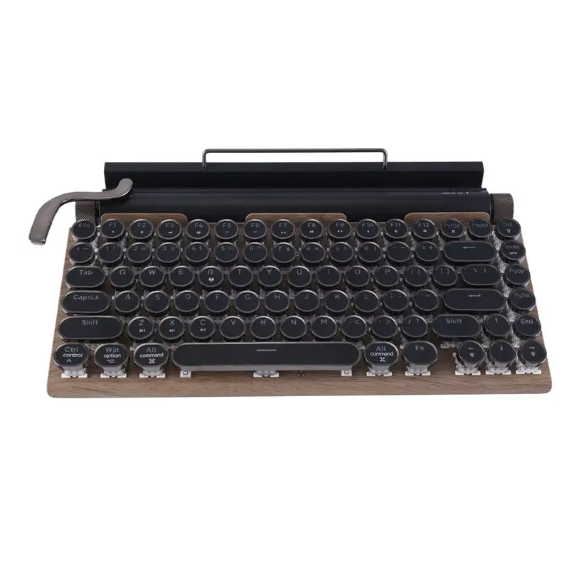 A41Z-Typewriter Keyboard Wireless Bluetooth Keyboard USB Mechanical Punk Keycaps Retro For Desktop PC/Laptop