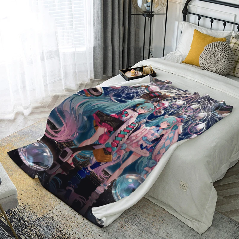 Hatsune Miku Anime Blanket Dormitory Bedroom Air Conditioning Blanket Children'S Baby Napping Blanket Cover Blanket Sofa Blanket