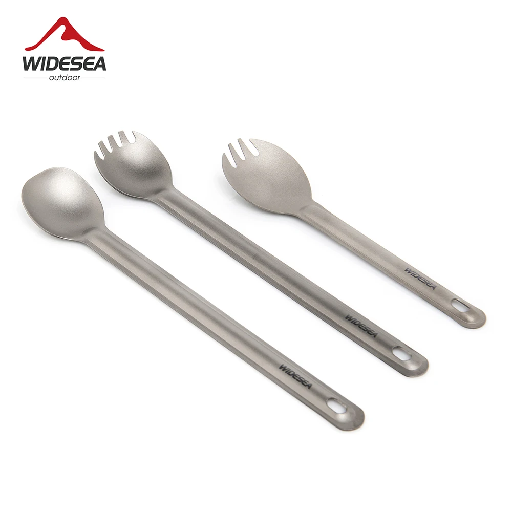 Widesea Camping Titanium Spork Spoon Outdoor Lekki widelec Zastawa stołowa Przenośny piknik Piesze wycieczki Podróżowanie Ultralekka zastawa stołowa
