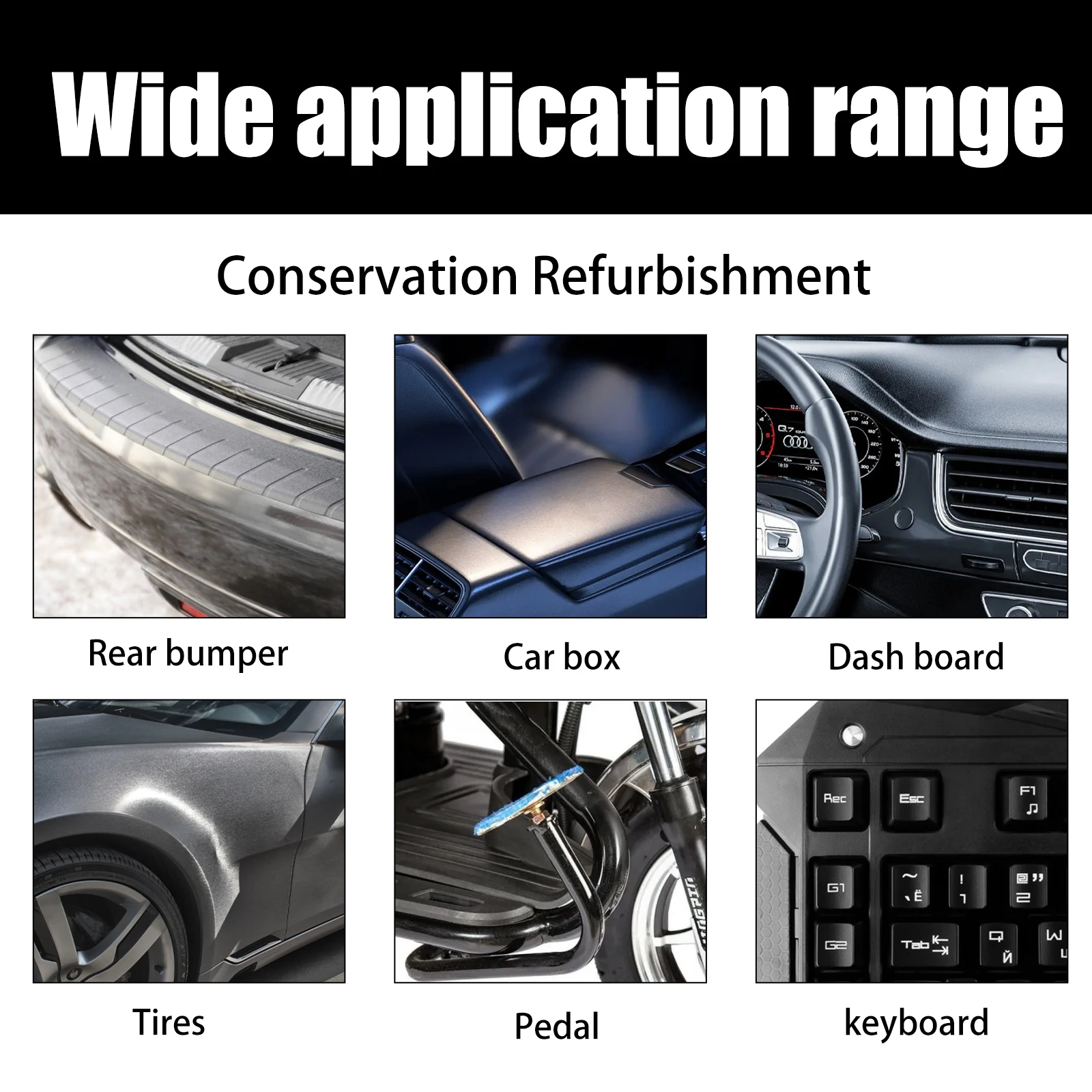Plastics Parts Crystal Coating Plastics Trim Restorer For Cars Maintenance Agent Durable Car Plastics Restorer Sponge Waterproof image 3