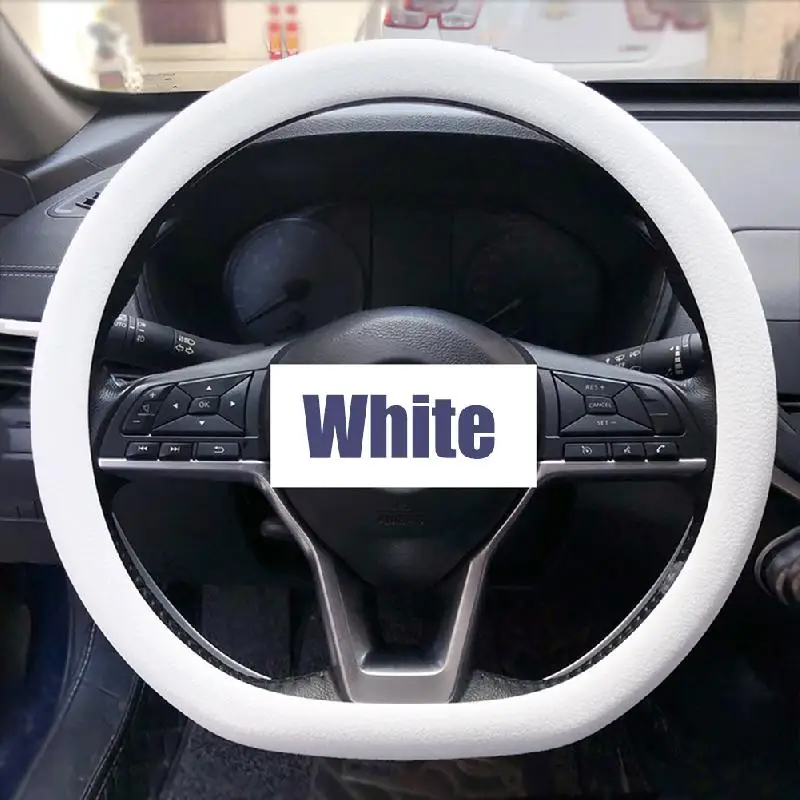 Universal Car Silicone Steering Wheel Cover Elastic Non-Slip Cover For 36-40cm Steering Wheel Multi Color Car Decor Accessories