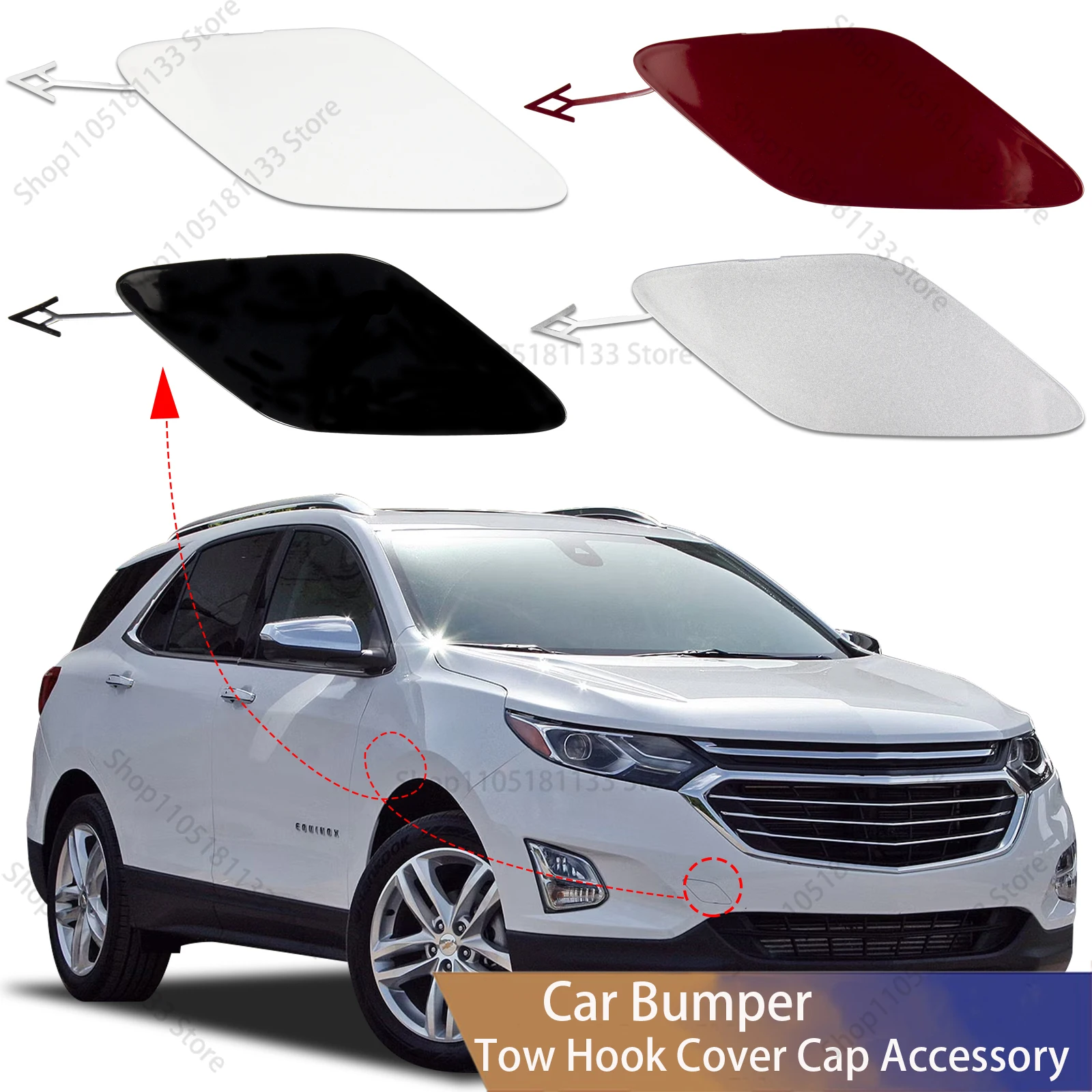 For Chevrolet Equinox 2018-2021 Front Bumper Tow Hook Cover 84431746 OE Replacement Premium Quality Direct Fit