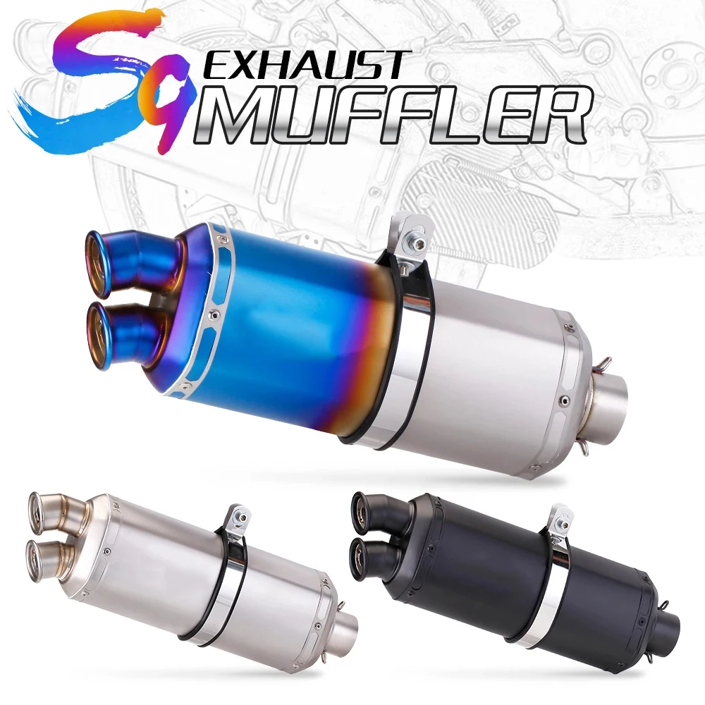 

51MM Slip - On Motorcycle Exhaust Pipe Escape Double Hole Muffler DB Killer For F750GS F850GS R1200GS 500X 400X CRF1100