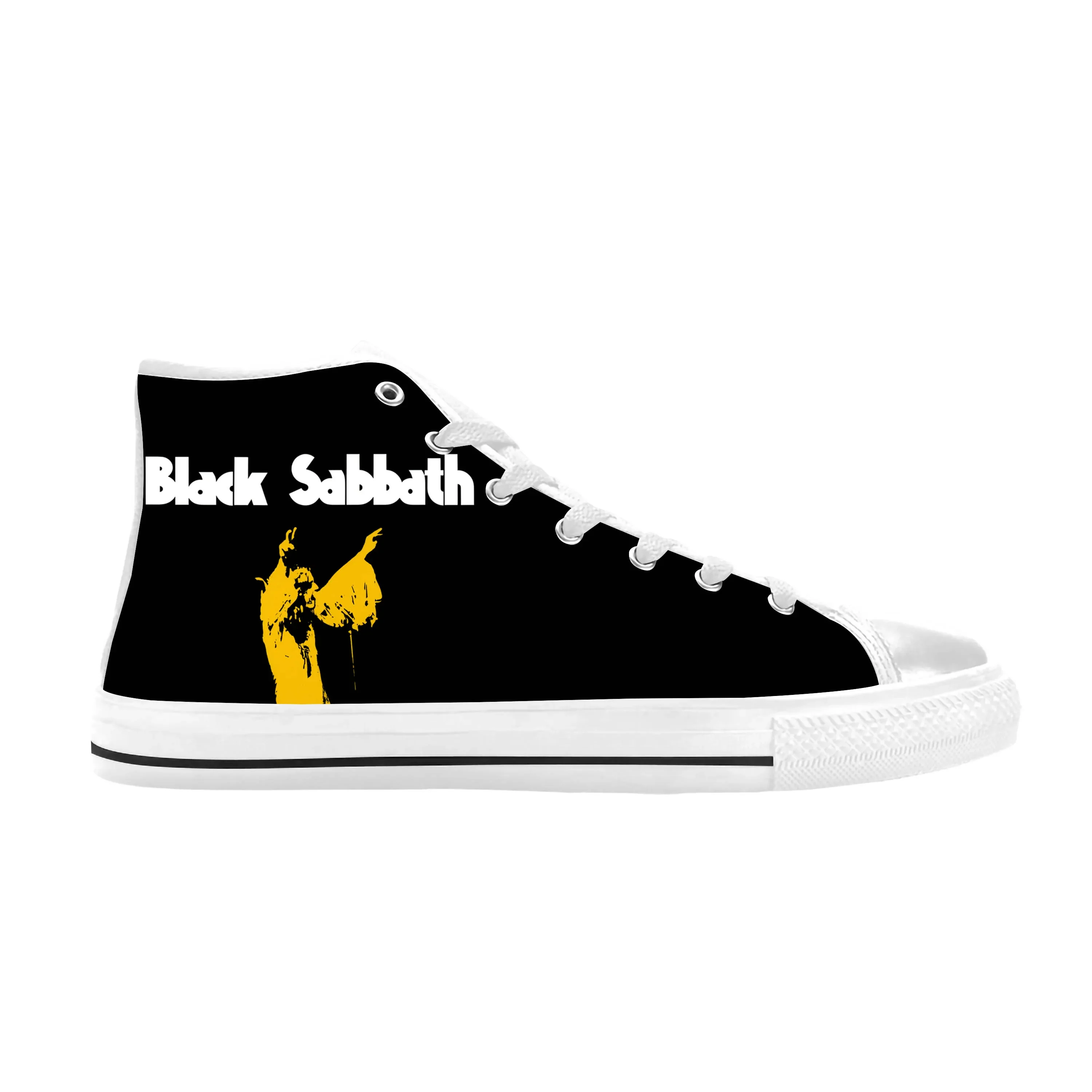 Sabbaths Heavy Metal Rock Band Sänger Musik schwarz lässig Stoff Schuhe High Top bequeme atmungsaktive 3D-Druck Männer Frauen Turnschuhe