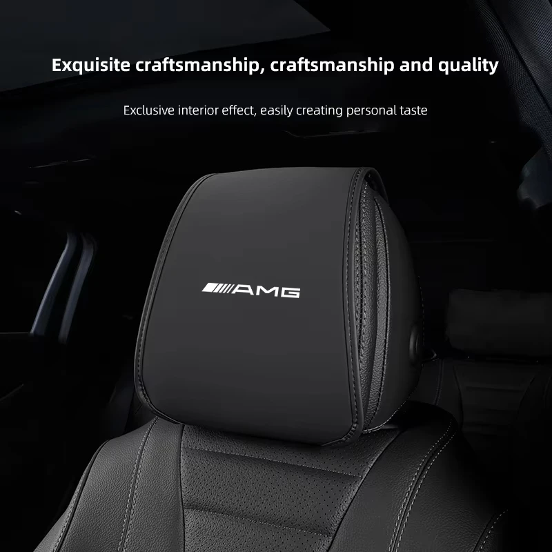 

2Pcs Car Seat Headrest Cover Leather Protective Case For Mercedes Benz AMG W204 W205 W203 W211 W212 W213 W201 W210 W124 W126 W14