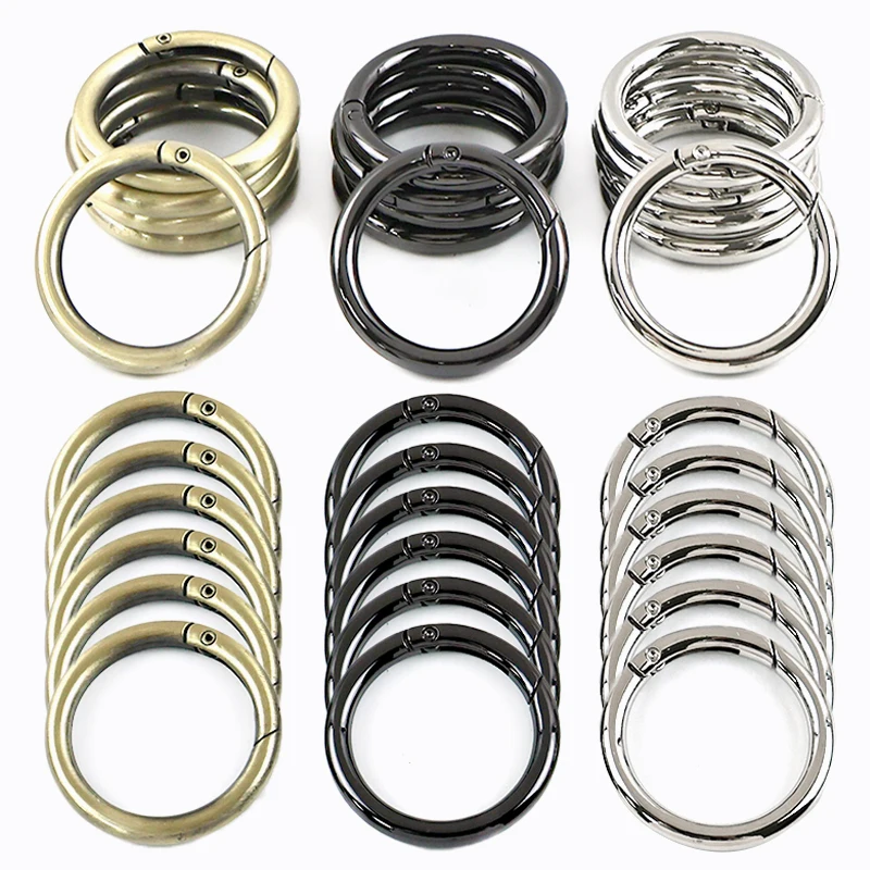 

5/10Pcs Meetee 10-50mm Metal Spring O Ring Buckle Openable Bag Strap Clip Clasp Dog Collar Snap Hook Keychain DIY Accessories