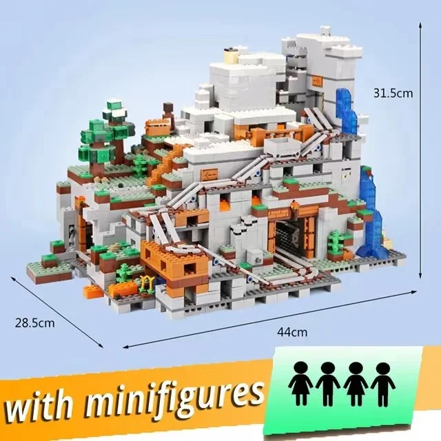 

Compatible 21137 With 13 MINI Figures My World The Mountain Cave Building Blocks Bricks Toys Birthday Christmas Gifts 2688PCS