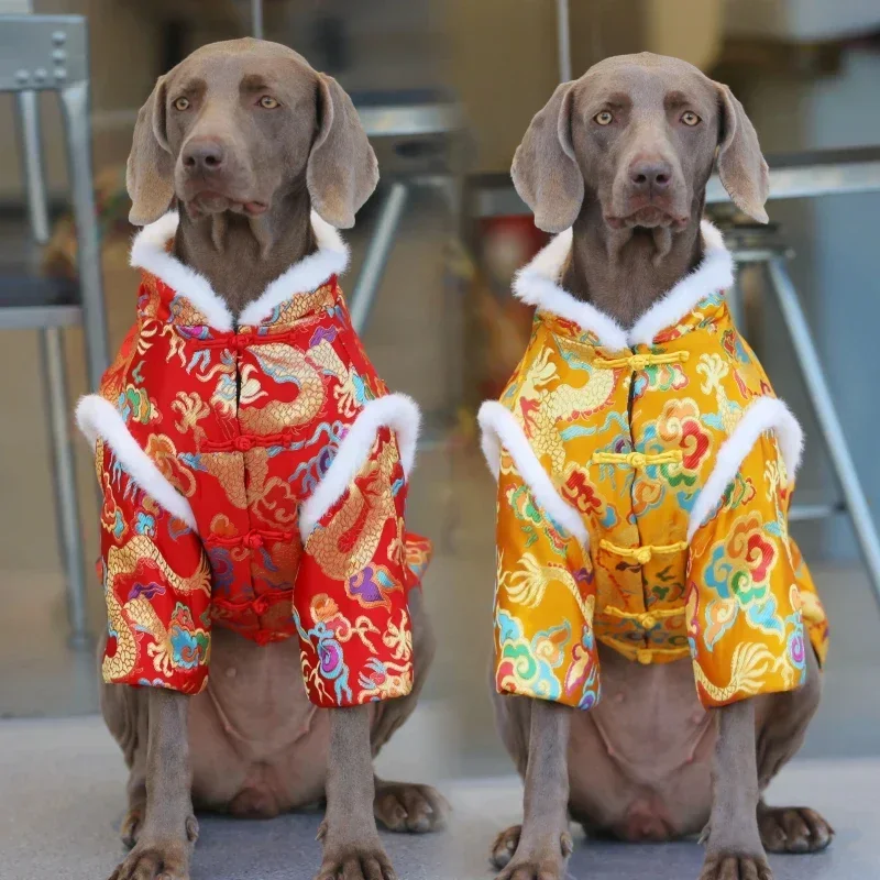

Chinese New Year Dog Clothes Tang Suit Poodle Border Collie Samoyed Husky Labrador Golden Retriever Weimaraner Big Dog Clothing