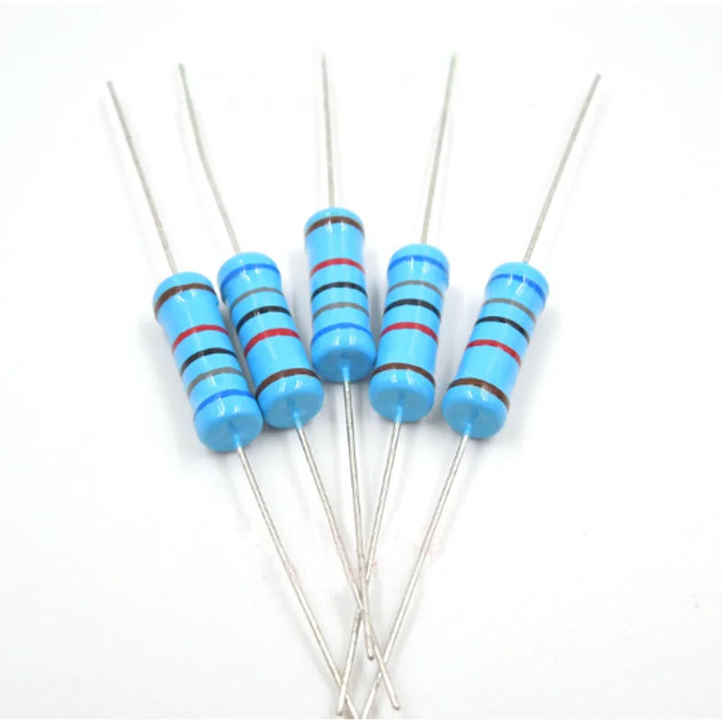 10pcs 3w resistor de filme de metal 1% 0.1Ohm-0.91Ohm 1R-910K 1M 1.5M 2M 10 100 150 200 Ohm 1K 10K 100K Cor Ring Resistência 10R 100R