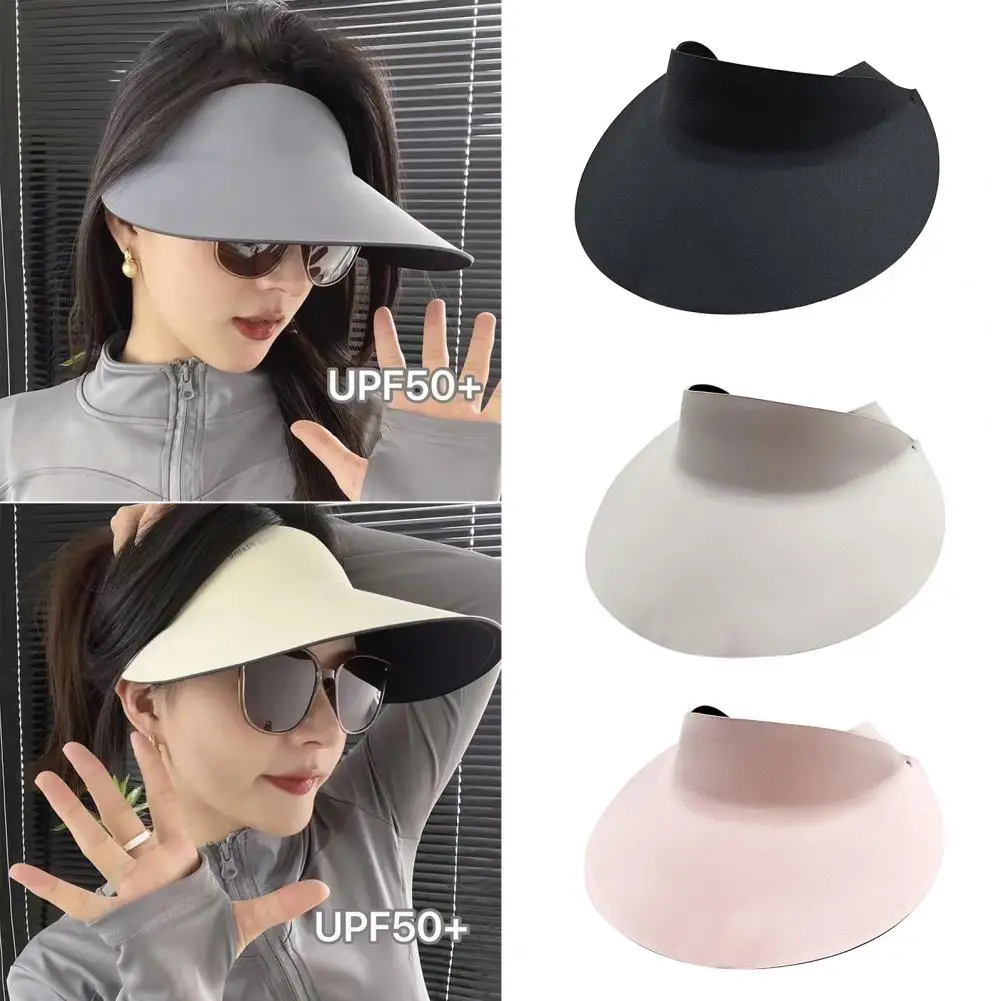 Women Outdoor Hat Widened Brim Face Anti UV Block Sunlight Foldable Empty Top Gardening Travel Sun Cap 여름 모자