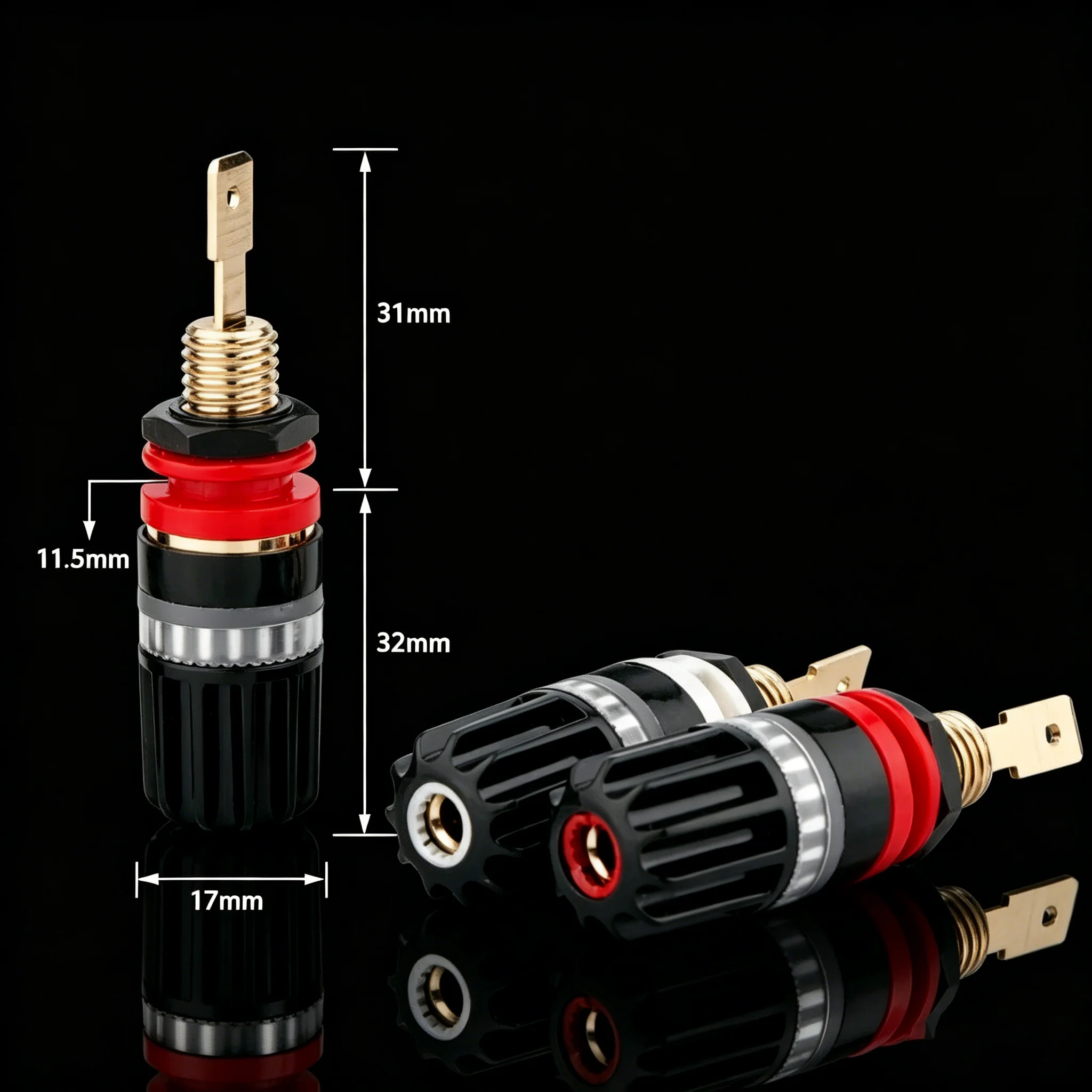HI-End Terminal Binding Post Conector Banana Plug Speaker Binding Post Audiophile Speaker Connector Amplifier Sound Audio