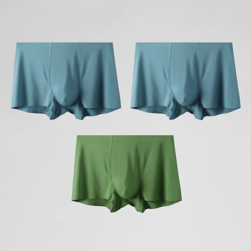 

3PCS Modal men's underwear Spring and Summer thin four-corner pants breathable, seamless, flat-corner short underpants