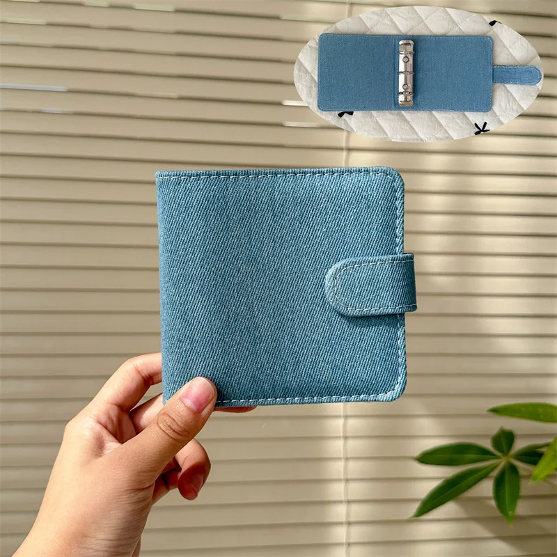 Solid Color Jeans Photocard Binder A5 Heart Collect Book 3inch Photo Album Card Holder Korean Kpop