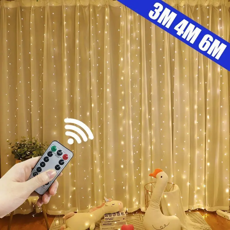 

8-Function Remote Control USB-Powered Indoor/Outdoor Holiday Decoration LED Curtain Lights