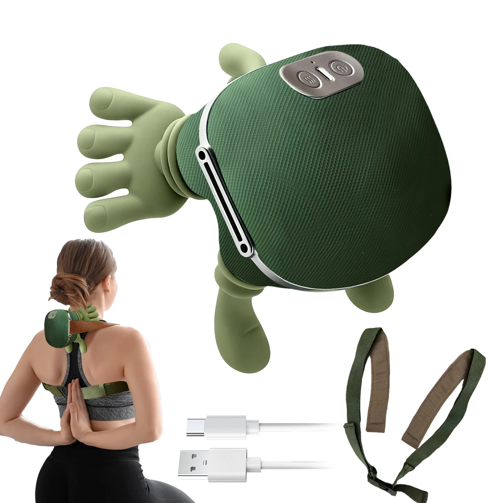 

Массажер для шеи с подогревом, 3 скорости, 2 режима нагрева, стимулятор, перезаряжаемый массажер для шеи и спины, глубокие ткани для папы, мамы, него, ее спа