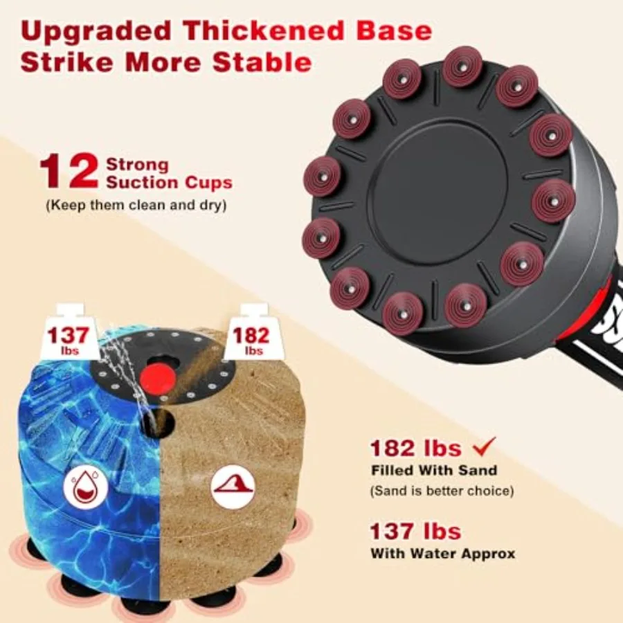 Sarung Tinju Berdiri Bebas untuk Dewasa, Sarung Tinju Berat dengan Alas Stabil Termasuk Sarung Tinju 12oz dan Pelindung Pergelangan Tangan, Ideal untuk MMA