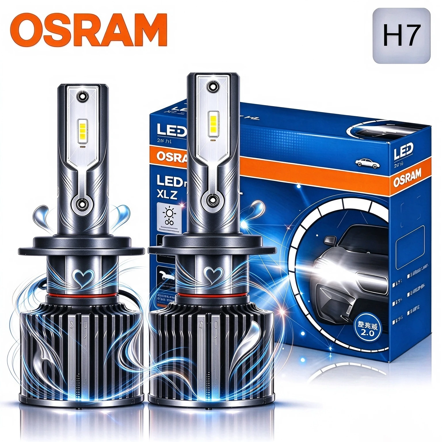 OSRAM Original Car Headlights H7 H8 H11 HIR2 9012 H1 LED Light Bulbs H7 LED High Low Beam Auto Standard 6000K White Mini