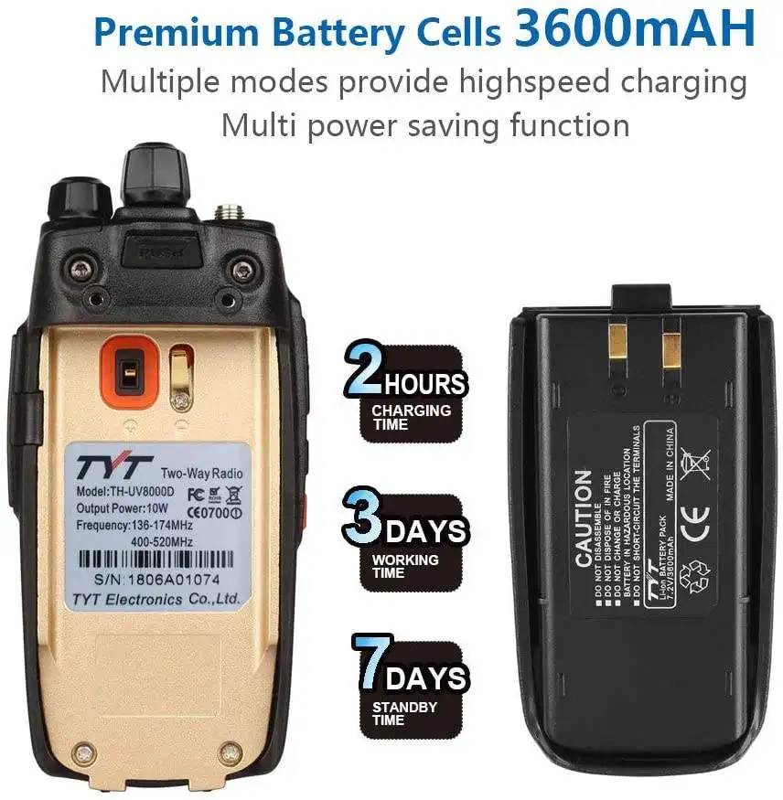 UV8000D Radio portatile dual band Display ad alta potenza Palmare esterno vivavoce VOX FM Walkie Talkie a lungo raggio bidirezionale