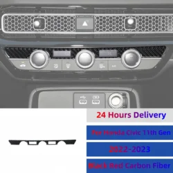For Honda Civic 11th 2022 2023 Carbon Fiber Interior Car Air Conditioning Switch Decals Trim Sticker Accesorios Para Auto