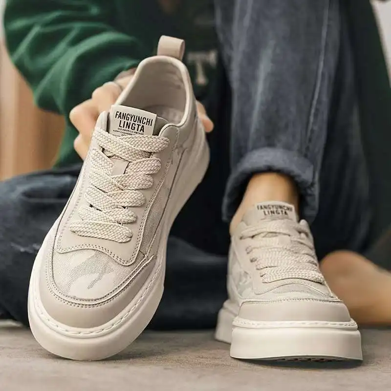 

2026 Men's canvas breathable odor-proof cloth shoes camouflage board shoes anti slip height increasing casual sneakers loafers