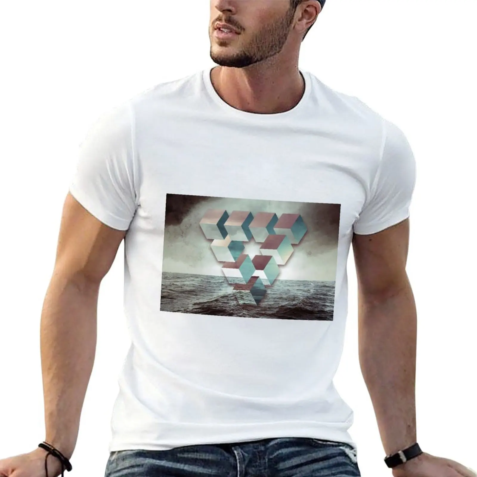Geometric Sea T-Shirt Casual Pattern Print Tee Shirt