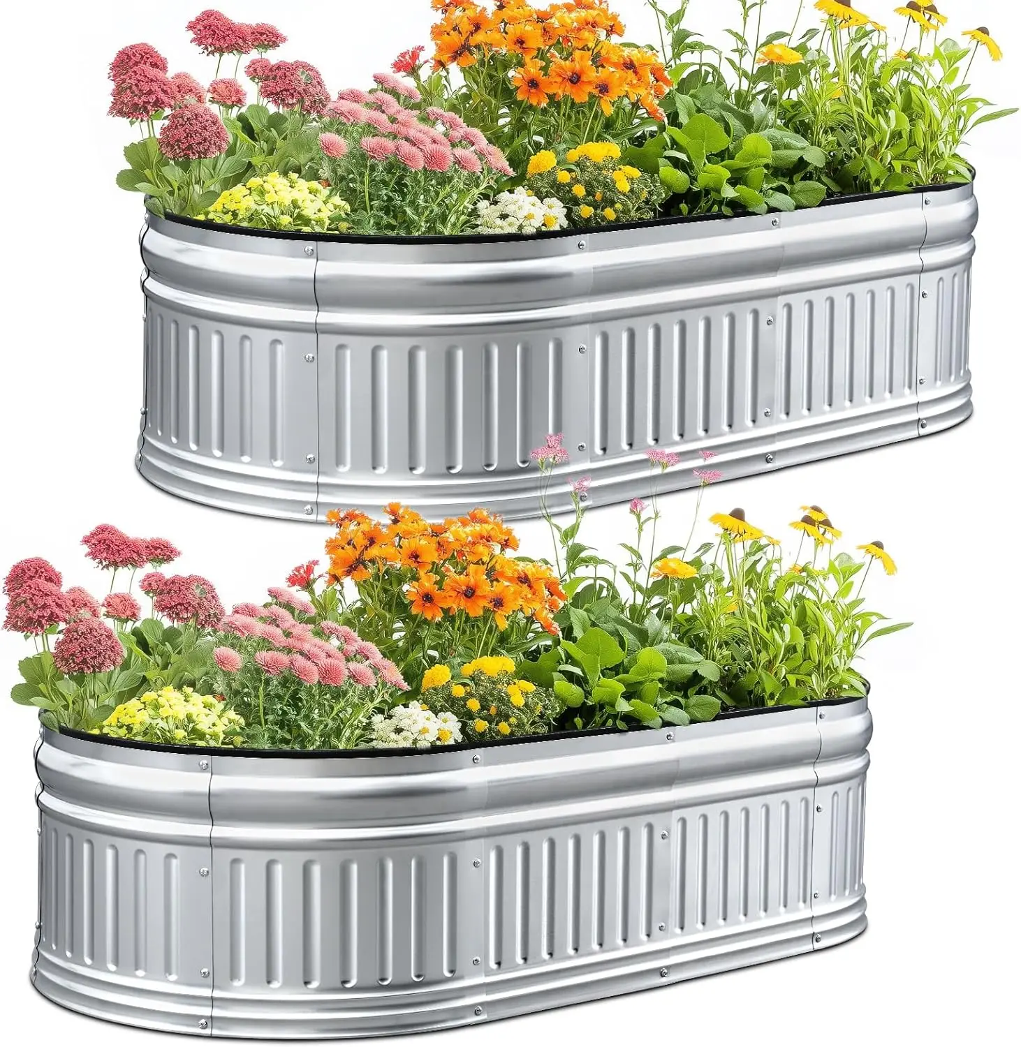 

Raised Garden Bed Kit 2025 Upgraded Modular DIY Galvanized Planter Garden Box Outdoor for Gardening, Vegetables, Flowers