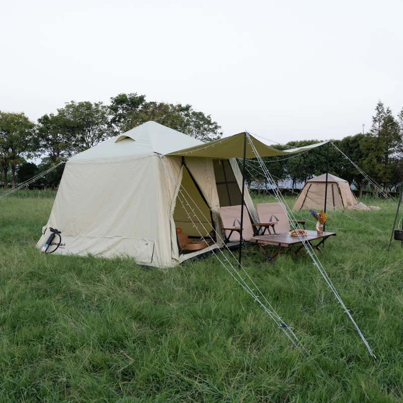 Tenda Udara Tenda Berkemah Safari Tiup Kain Oxford Oxford Tahan Air Besar Mewah untuk Keluarga Berkemah Luar Ruangan Dijual