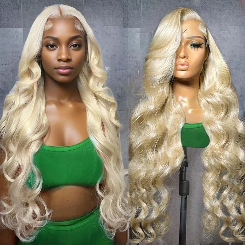 613 Blonde 100% Full Brazilian Body Wave Hd Transparant 13X6 Lace Frontale Human Hair Pruiken 30 40 Inch 13X4 Pre Geplukt Voor Vrouwen