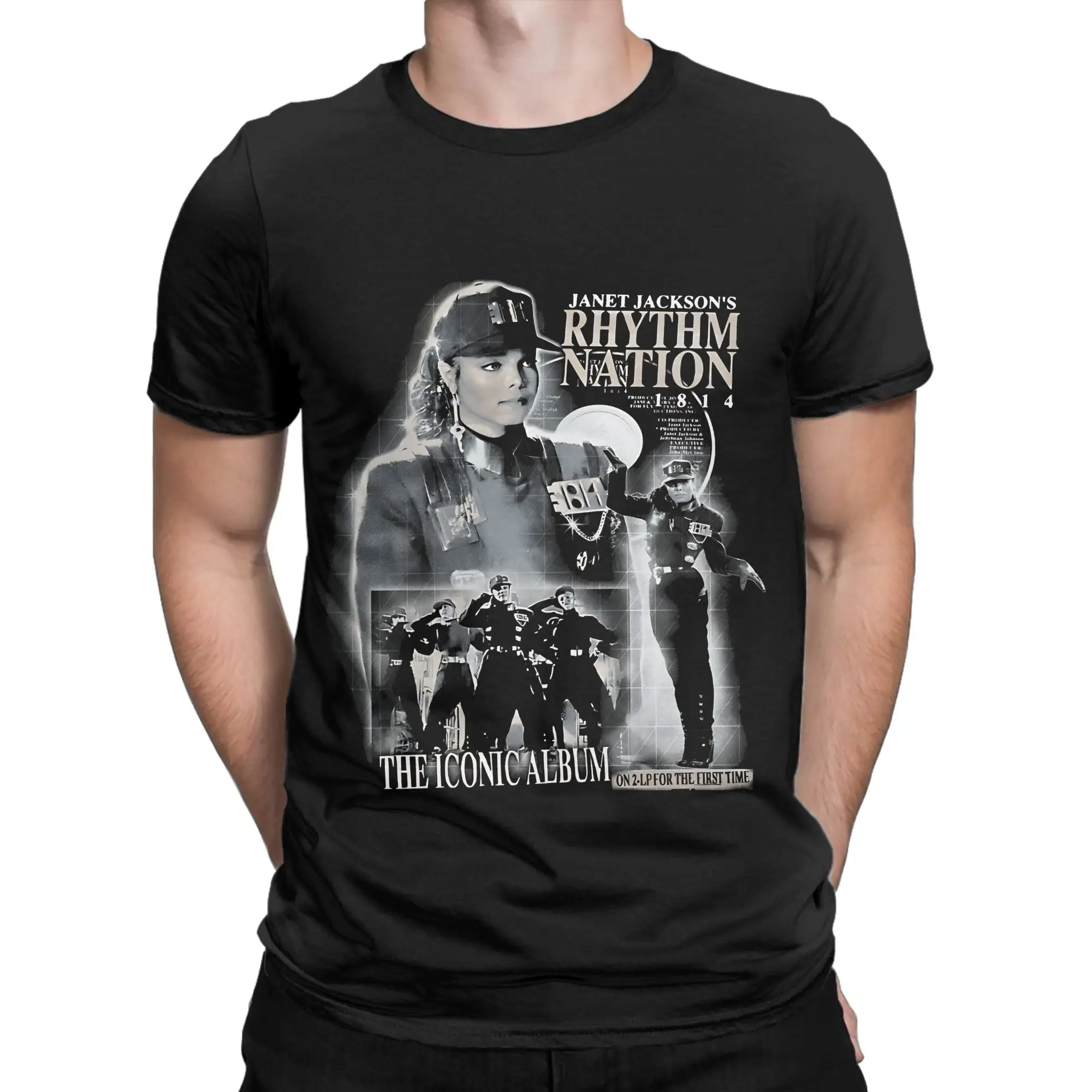 JANET JACKSON  Rhythm Nation  Classic Shirt Funny 100% Cotton T-Shirt Janet Jackson Tops Tees For Men
