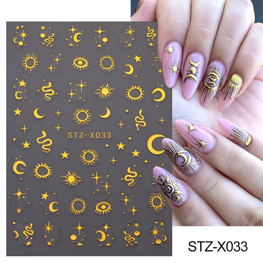 ملصقات للأظافر بقفل على شكل قلب ، معدن فضي ، تصميم قلادة قمر رائع ، ديكور مانيكير أنيق ، جودة عالية ، خماسي الأطراف