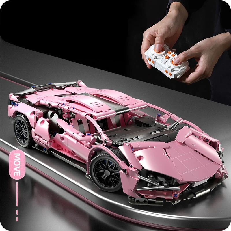 Bloques de construcción de coche deportivo de carreras para niñas, juguete de ladrillos para armar, Serie Técnica piezas 1:14