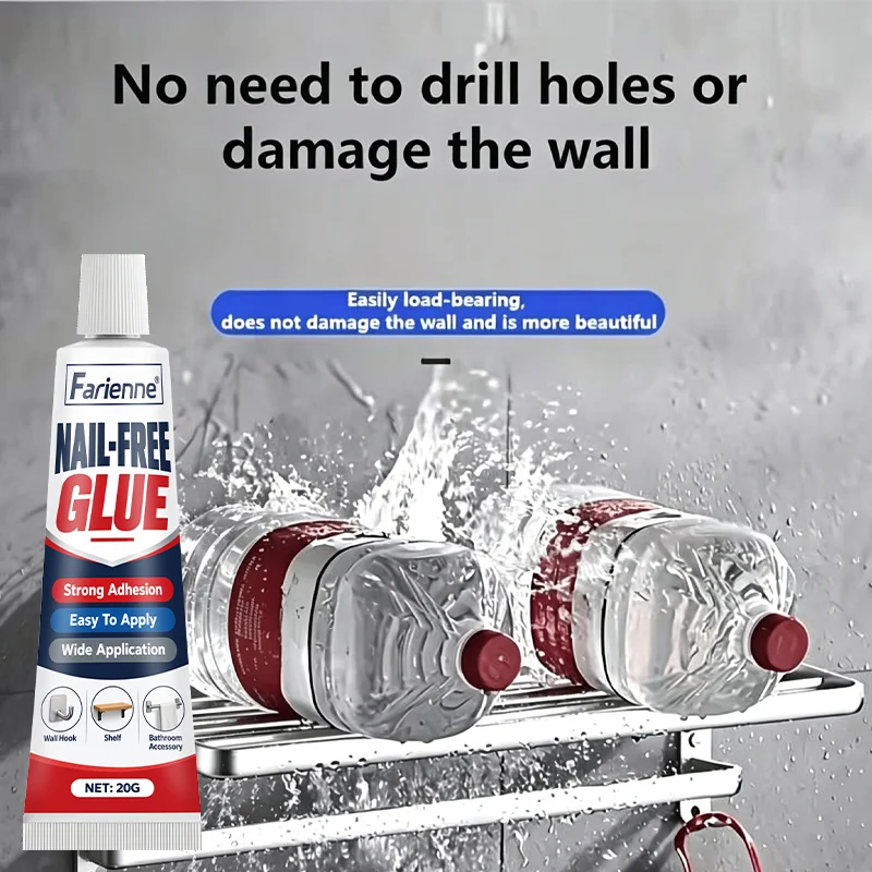 Farienne Nail Free Glue Strong Bond Construction Adhesive No Drill Mounting Glue For Wall Tile Wood Metal Home Repair