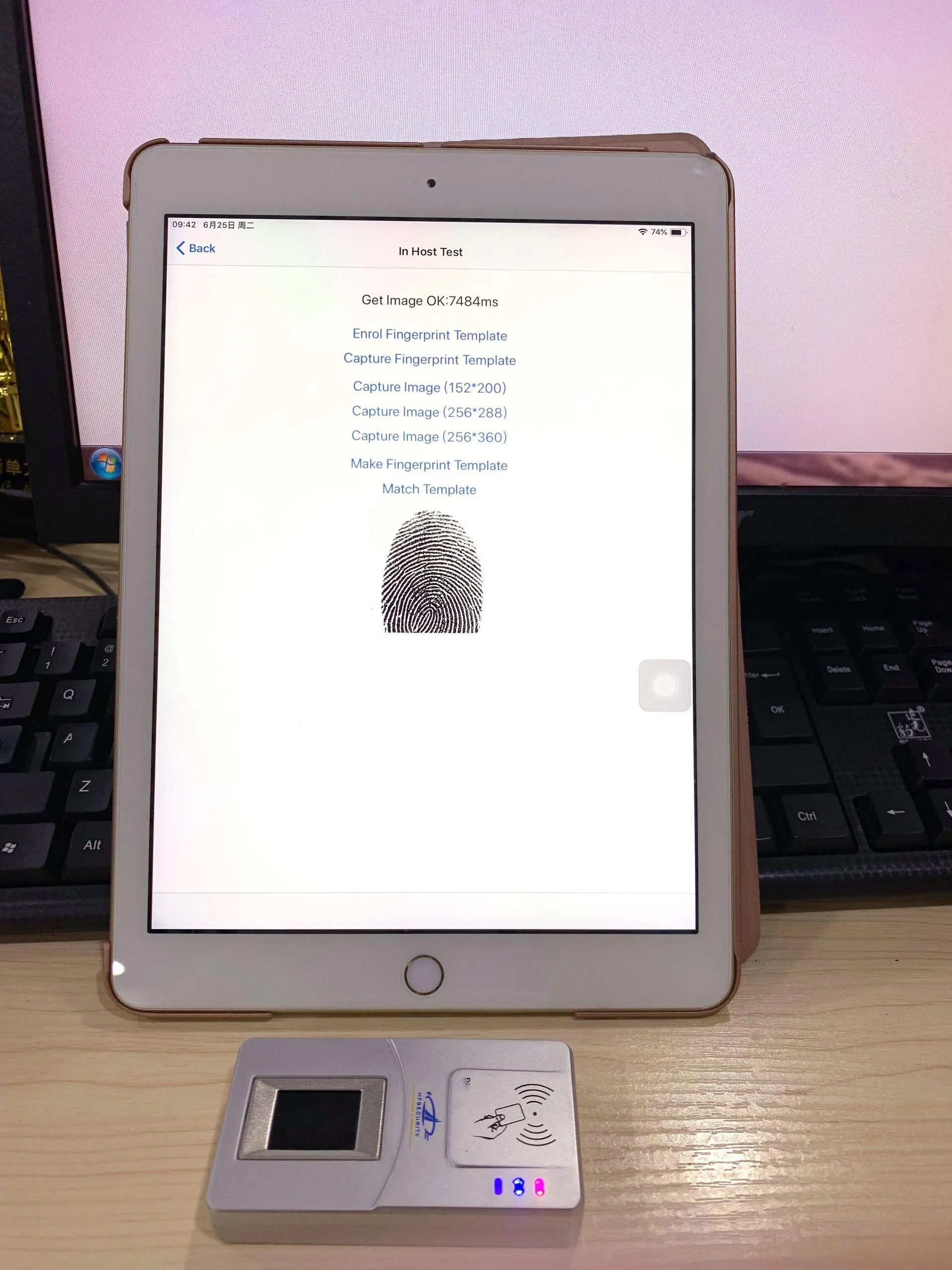 HFsecurity HF7000 FBI Finger + NFC Wireless Capacitive Sensor Fingerprint Scanner Card Reader For Fingerprint Image
