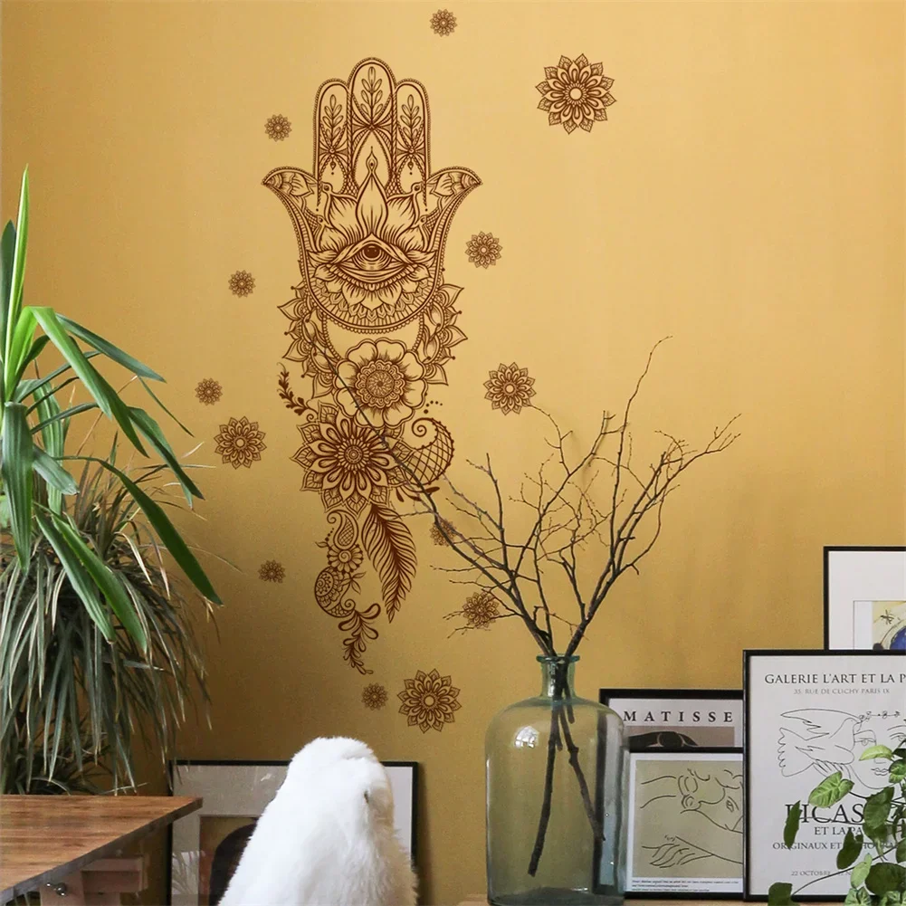 Create a Calming Atmosphere with Mandala Palm Lotus Wall Sticker, Made of Non toxic and Environmentally Friendly Material