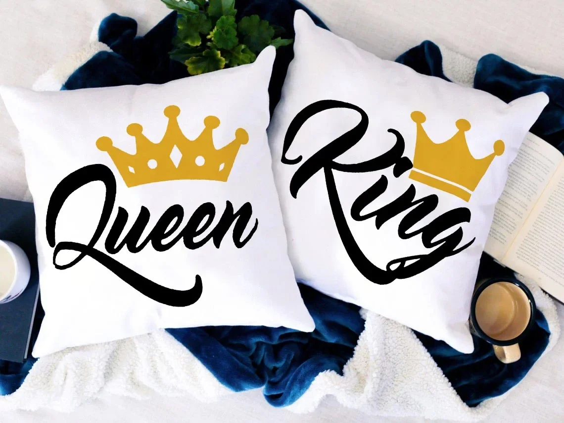 Engagement king &Queen pillow Personalized couple love pillowcase Decorative Cushion For Sofa Couple bedroom decor pillowcas