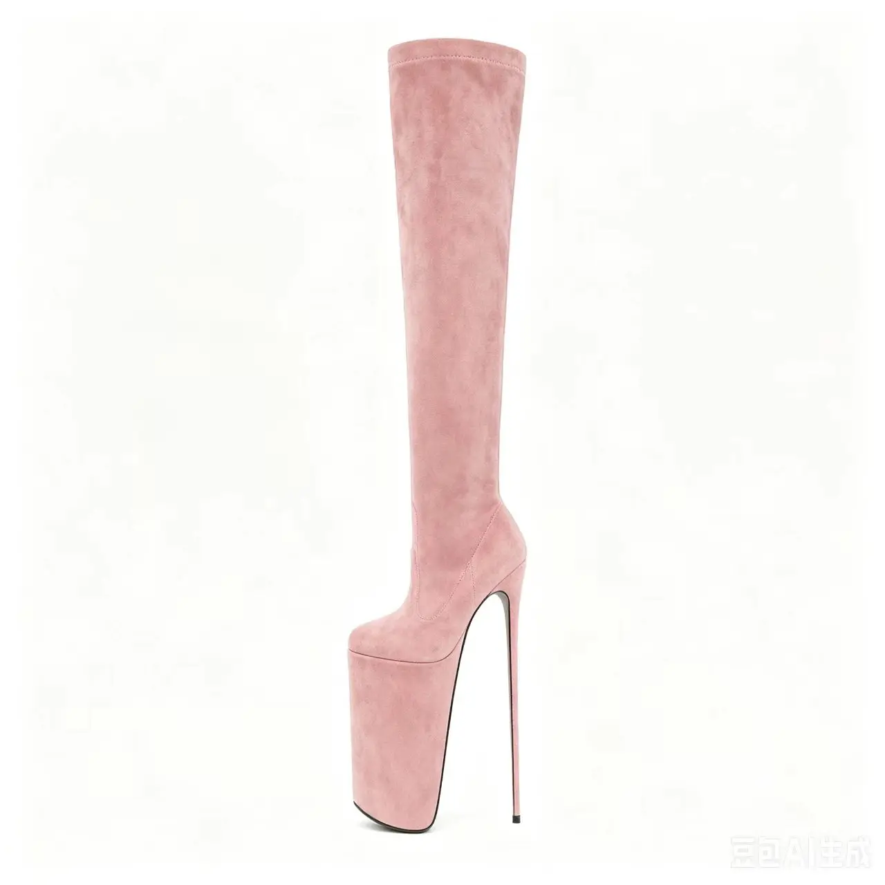Customized Round Toe Over The Knee Pumps Women 30cm Thin High Heels Ladies Long Boots Female Pink Red Steel Pipe Dance Shoes