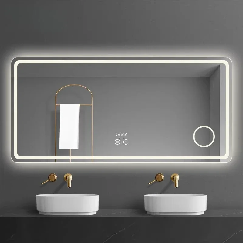 Bath mirror toilet with lamp toilet washstand mirror hanging on the wall