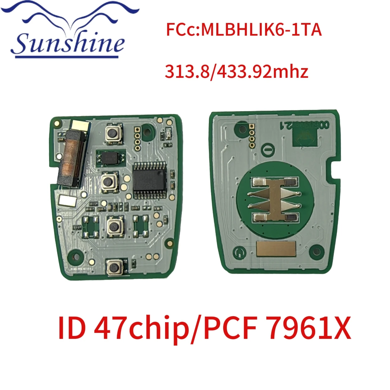

Sunshine 2/3/4BT Car Key Fob PCF7961 Chip Remote Key Fob For Honda 2013-2015 CRV 2013-2017 Accord Civic Fit MLBHLIK6-1TA ID47