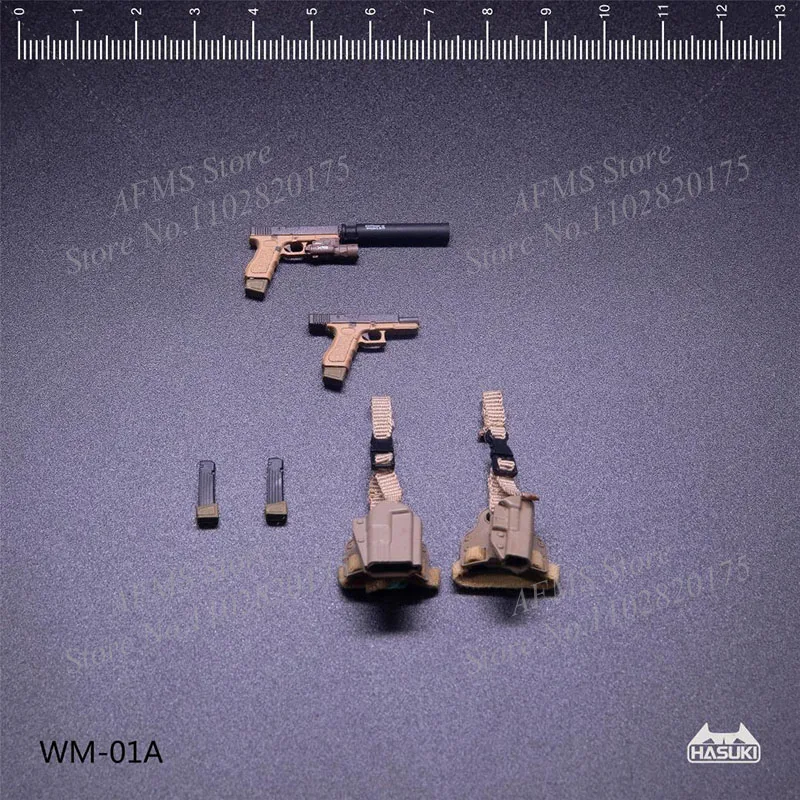 HASUKI WM-01 1/12 Scale Collectible Figure Weapon Glock G17 Pistols Holster Plastics Handgun Fit 6Inch Action Figure Soldier