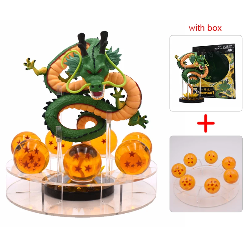 Figurka Anime Dragon Ball Shenron, zabawka akcji z kryształowymi kulkami smoczymi, akrylowa półka, kolekcjonerski model z kryształową kulą, prezent.