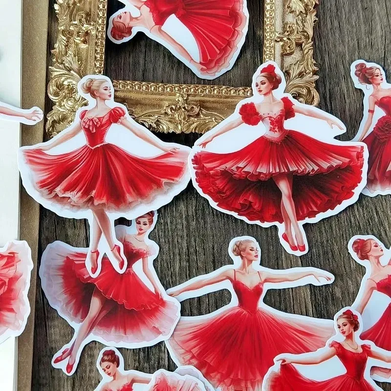 

Cute Water Color Pink Ballet Dancer Girl Hand Account Stickers Stationery Laptop Suitcase Skateboard Stationery Planner