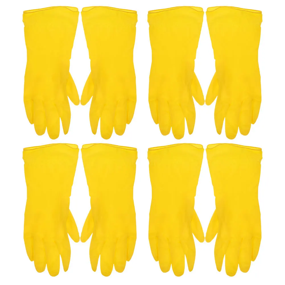 

4Pairs Thickened PVC Cleaning Gloves Non-Slip Kitchen Gloves for Dishwashing Household Work Dishwashing Glove Kitchen Glove