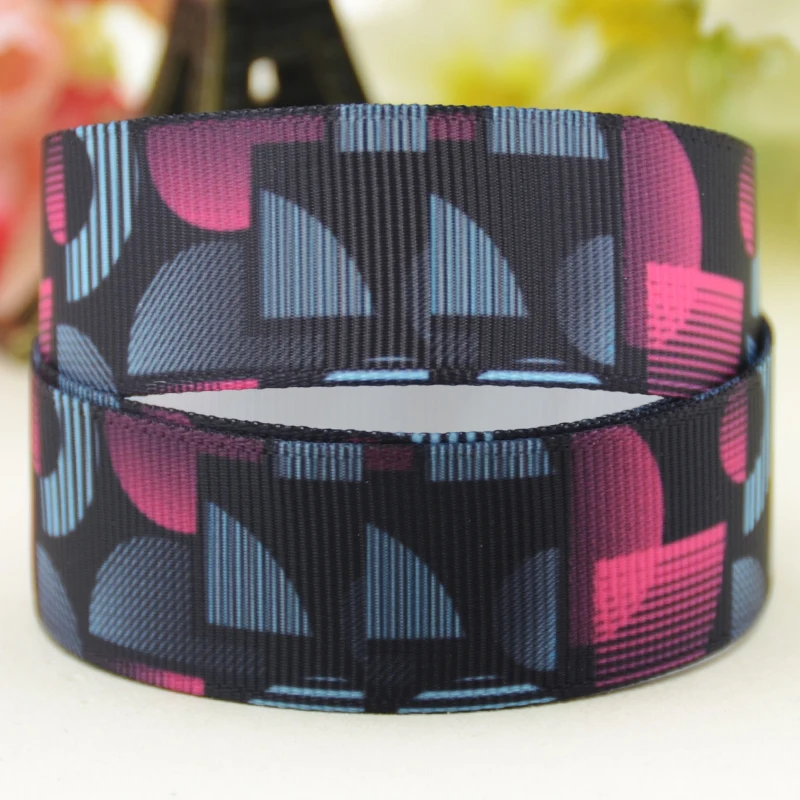 22mm 25mm 38mm 75mm Geometry cartoon printed Grosgrain Ribbon party decoration 10 Yards satin ribbons